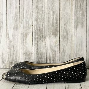 GIUSEPPE ZANOTTI Bianca Studded Cap Toe Ballet Flats Shoes